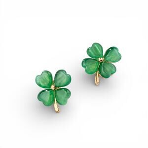 Cat’s Eye Four-Leaf Clover Earrings